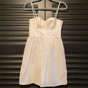 White Eyelet Corset Dress